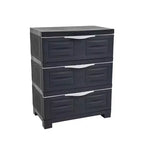 Sunnydaze Meuble de rangement à 3 tiroirs en plastique robuste - 29,5