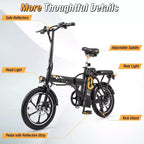 Vélo électrique pliant Costway 16 avec moteur sans balais de 650 W en pointe