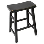 Tabourets de bar eHemco en bois massif, siège de selle, hauteur comptoir de cuisine, 24 pouces, noir