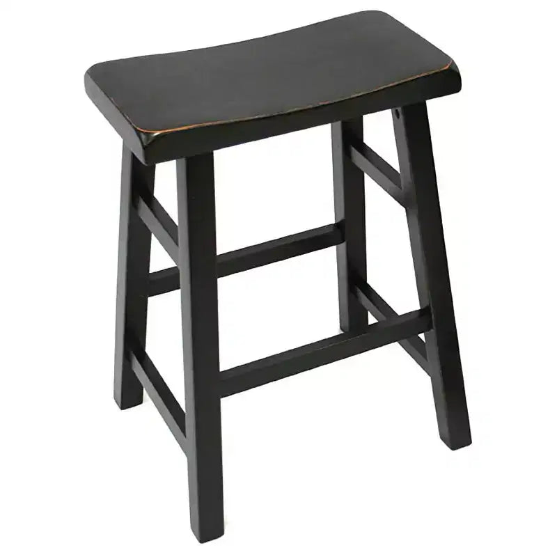 Tabourets de bar eHemco en bois massif, siège de selle, hauteur comptoir de cuisine, 24 pouces, noir