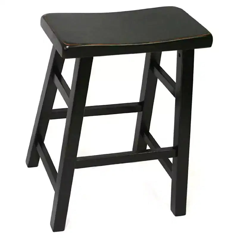 Tabourets de bar eHemco en bois massif, siège de selle, hauteur comptoir de cuisine, 24 pouces, noir