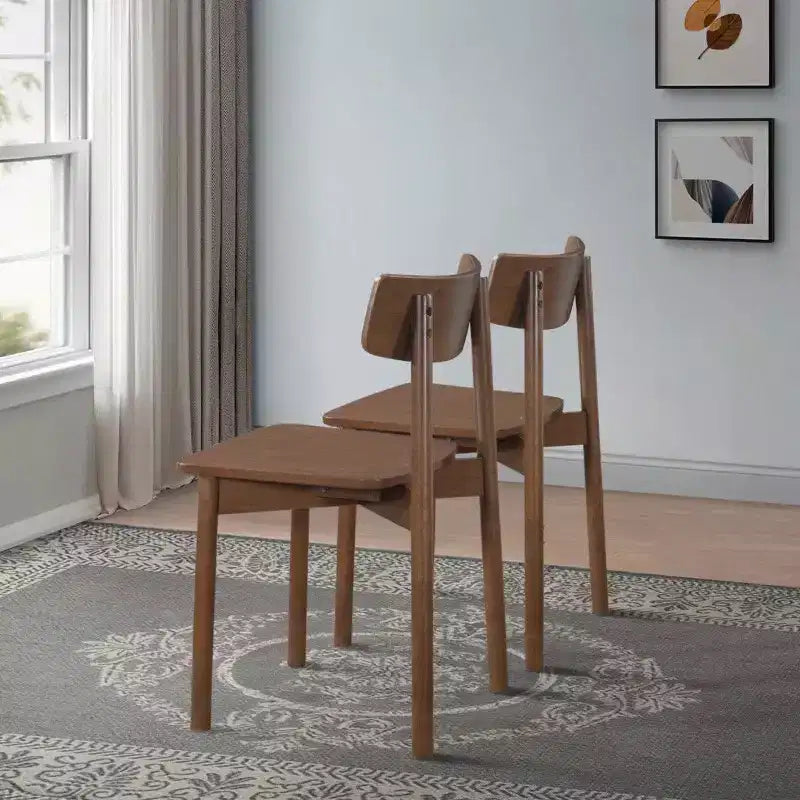 Chaises de salle à manger GDFStudio Thomas Mid-Century Modern en bois massif de noyer (lot de 2)