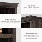 Bibliothèque à 5 niveaux, étagère de rangement ouverte style ferme, 31,4 x 12,7 x 67,4 pouces