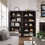Bibliothèque à 5 niveaux, étagère de rangement ouverte style ferme, 31,4 x 12,7 x 67,4 pouces