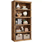 Bibliothèque à 5 niveaux, étagère de rangement ouverte style ferme, 31,4 x 12,7 x 67,4 pouces