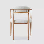 Lot de 4 chaises de salle à manger en bouclette, chaises modernes avec pieds en métal imitation bois pour cuisine, salon, restaurant, café - Morden Fort