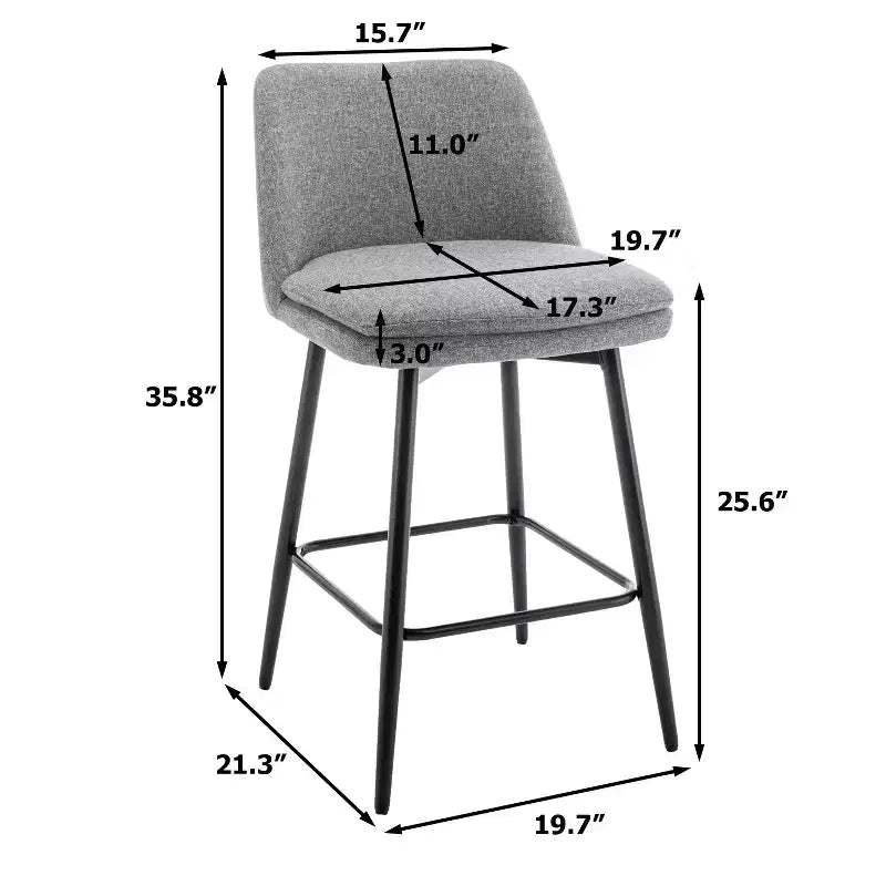 Tabourets de bar Vatros réglables en hauteur, pivotants à 360°, lot de 2