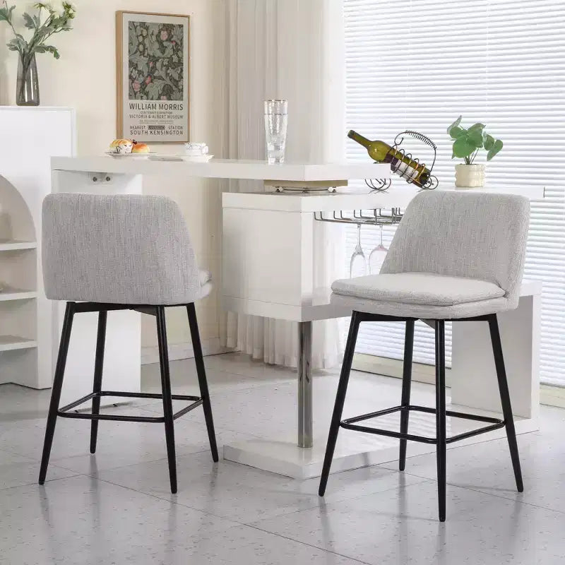 Tabourets de bar Vatros réglables en hauteur, pivotants à 360°, lot de 2