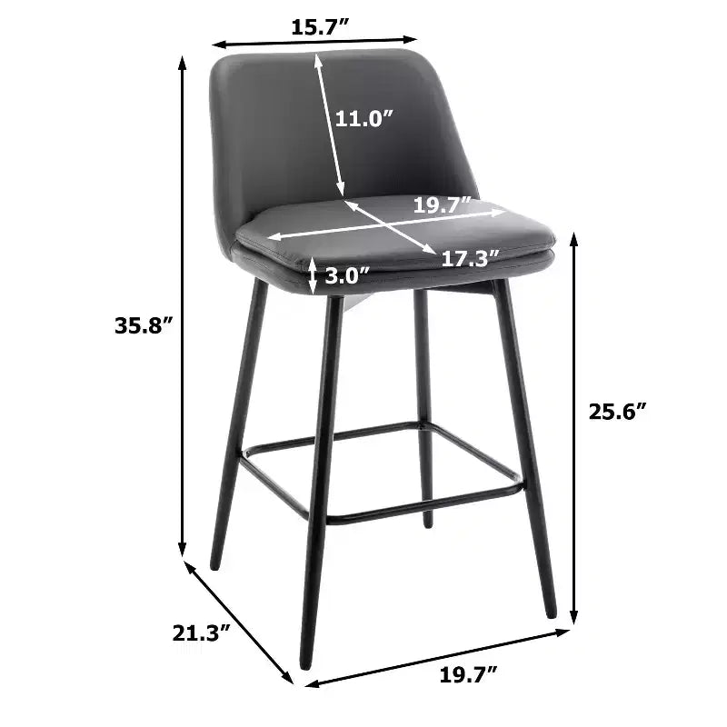 Tabourets de bar Vatros réglables en hauteur, pivotants à 360°, lot de 2