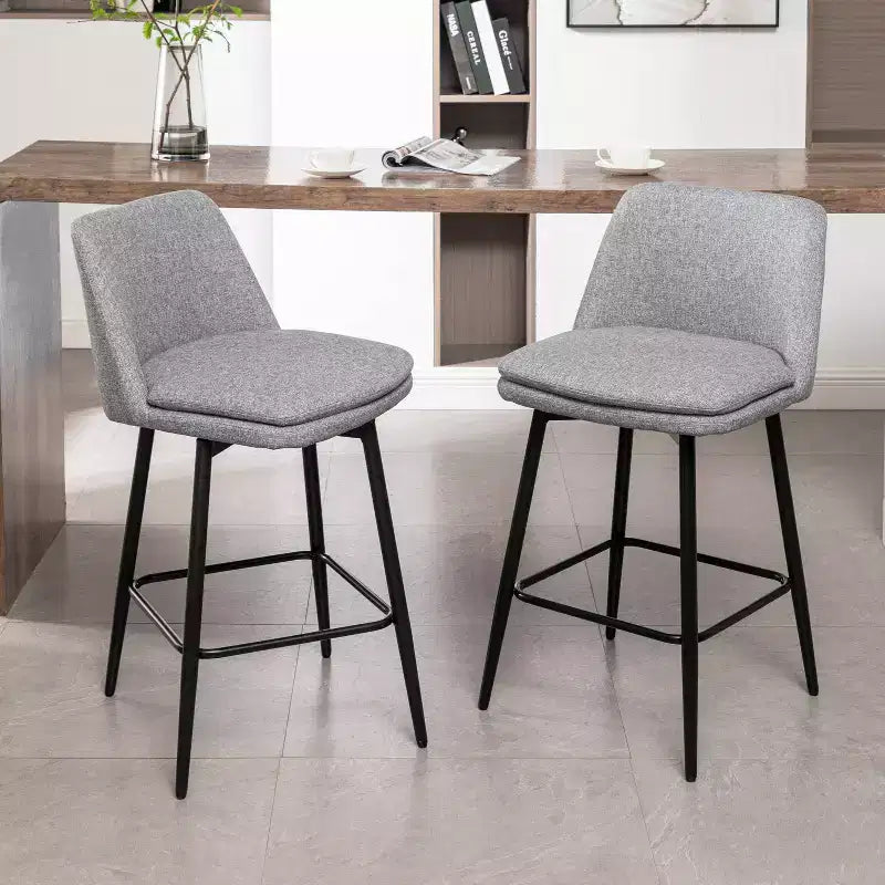 Vatros Counter Height Stools 360 Swivel Bar Stools Set of 2