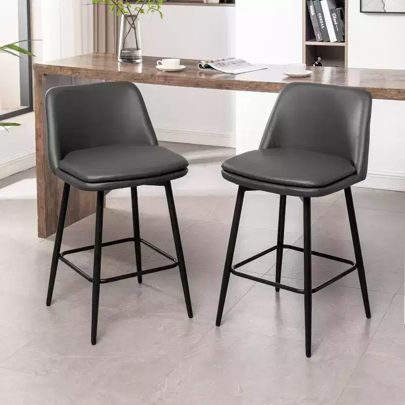 Tabourets de bar Vatros réglables en hauteur, pivotants à 360°, lot de 2