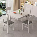 VECELO Chaises de salle à manger rustiques en bois, chaises de cuisine en bois d'hévéa avec siège et dossier rembourrés, gris