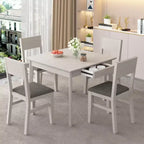 VECELO Chaises de salle à manger rustiques en bois, chaises de cuisine en bois d'hévéa avec siège et dossier rembourrés, gris