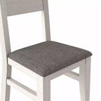 VECELO Chaises de salle à manger rustiques en bois, chaises de cuisine en bois d'hévéa avec siège et dossier rembourrés, gris