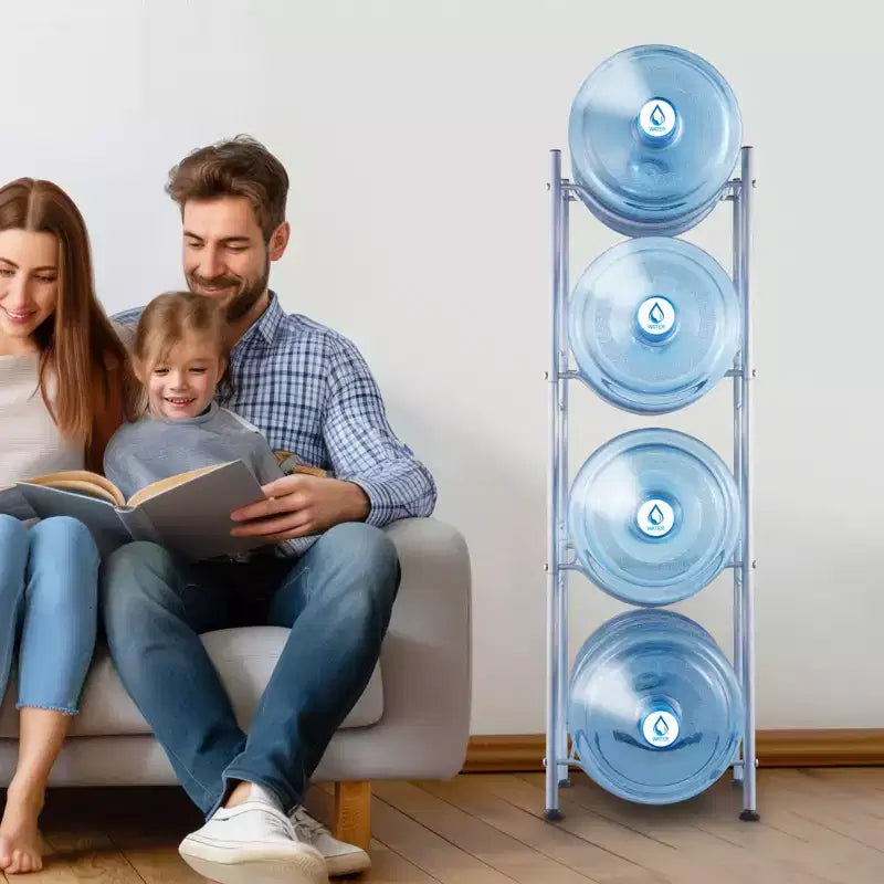 Porte-bouteilles d'eau 4 niveaux VEVOR, support de bouteilles d'eau de 19 litres, étagère à bouteilles d'eau à rangée unique pour 4 bouteilles, support de bouteilles d'eau robuste