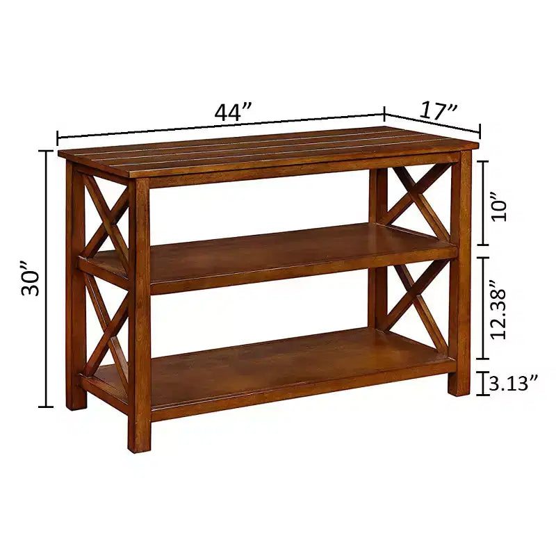 Table console de canapé eHemco X-Side avec 2 étagères et 3 paniers, café