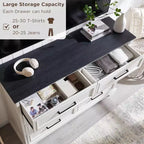 Commode SinCiDo à 8 tiroirs pour chambre à coucher, commode rustique en bois de style ferme avec poignée en métal, organisateur de tiroirs rustique de 52 po de large