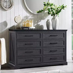 Commode SinCiDo à 8 tiroirs pour chambre à coucher, commode rustique en bois de style ferme avec poignée en métal, organisateur de tiroirs rustique de 52 po de large