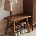 Christopher Knight Home Carpenter Banc à chaussures en bois massif naturel de style moderne du milieu du siècle avec porte-chiffon