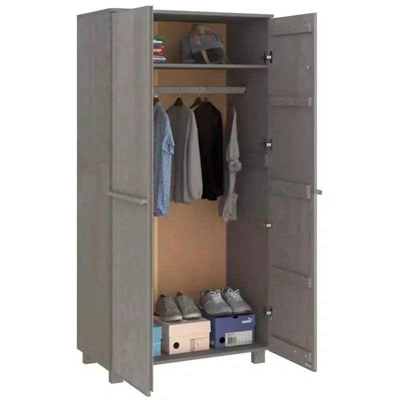vidaXL HAMAR Armoire Gris clair 35x19.7x70.9 Bois de pin massif