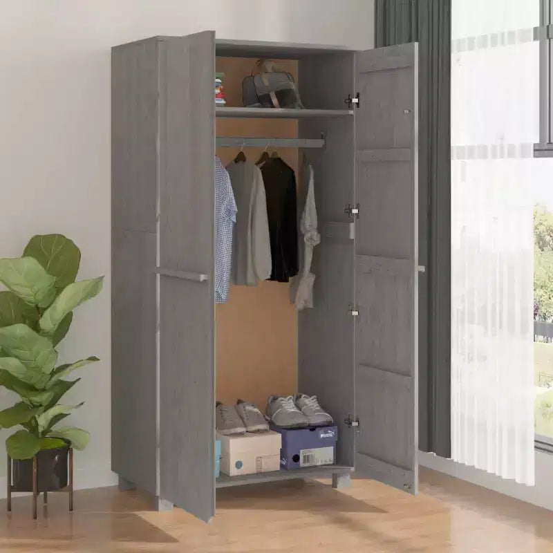 vidaXL HAMAR Armoire Gris clair 35x19.7x70.9 Bois de pin massif