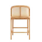 Tabourets de comptoir rembourrés en rotin et bois d'hévéa Mansoor Christopher Knight Home
