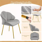 Yaheetech Lot de 2 chaises d'appoint modernes avec pieds en métal doré pour salon, chambre à coucher