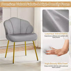 Yaheetech Lot de 2 chaises d'appoint modernes avec pieds en métal doré pour salon, chambre à coucher