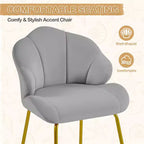 Yaheetech Lot de 2 chaises d'appoint modernes avec pieds en métal doré pour salon, chambre à coucher