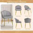 Yaheetech Lot de 2 chaises d'appoint modernes avec pieds en métal doré pour salon, chambre à coucher