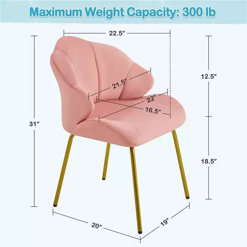 Yaheetech Lot de 2 chaises d'appoint modernes avec pieds en métal doré pour salon, chambre à coucher