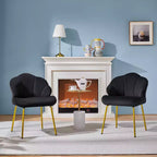 Yaheetech Lot de 2 chaises d'appoint modernes avec pieds en métal doré pour salon, chambre à coucher