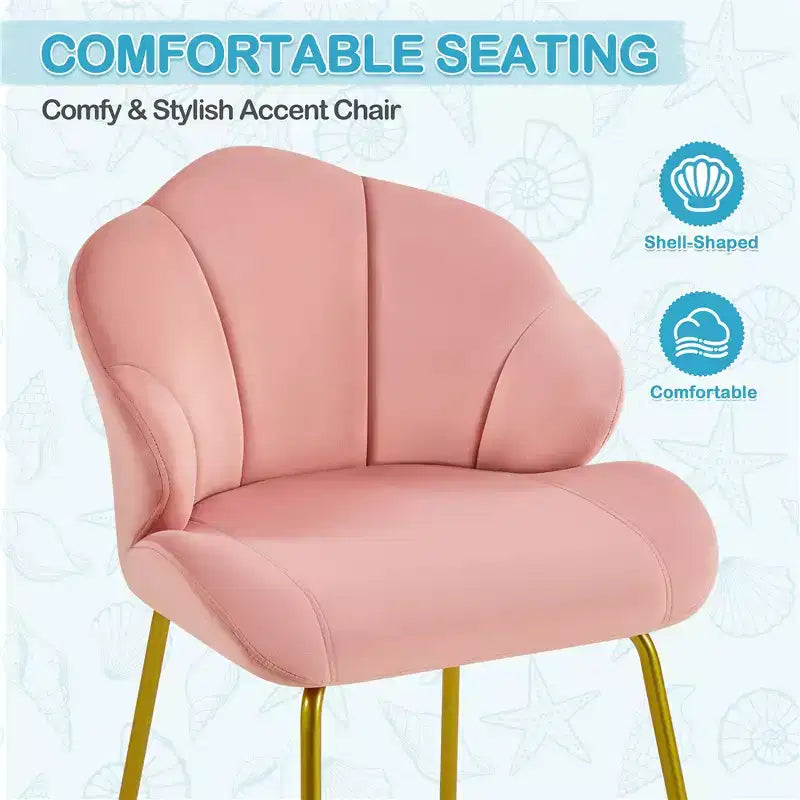 Yaheetech Lot de 2 chaises d'appoint modernes avec pieds en métal doré pour salon, chambre à coucher