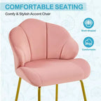 Yaheetech Lot de 2 chaises d'appoint modernes avec pieds en métal doré pour salon, chambre à coucher