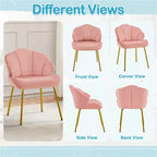Yaheetech Lot de 2 chaises d'appoint modernes avec pieds en métal doré pour salon, chambre à coucher