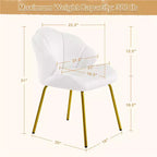 Yaheetech Lot de 2 chaises d'appoint modernes avec pieds en métal doré pour salon, chambre à coucher