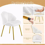 Yaheetech Lot de 2 chaises d'appoint modernes avec pieds en métal doré pour salon, chambre à coucher