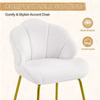 Yaheetech Lot de 2 chaises d'appoint modernes avec pieds en métal doré pour salon, chambre à coucher