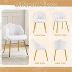 Yaheetech Lot de 2 chaises d'appoint modernes avec pieds en métal doré pour salon, chambre à coucher