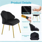 Yaheetech Lot de 2 chaises d'appoint modernes avec pieds en métal doré pour salon, chambre à coucher