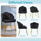 Yaheetech Lot de 2 chaises d'appoint modernes avec pieds en métal doré pour salon, chambre à coucher