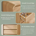 SinCiDo Commode Moderne à 7 Tiroirs, 120 cm de Large, avec Profil Courbé, Texture Naturelle pour Chambre à Coucher, Salon