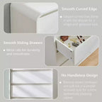 SinCiDo Commode Moderne à 7 Tiroirs, 120 cm de Large, avec Profil Courbé, Texture Naturelle pour Chambre à Coucher, Salon