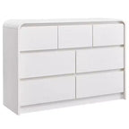 SinCiDo Commode Moderne à 7 Tiroirs, 120 cm de Large, avec Profil Courbé, Texture Naturelle pour Chambre à Coucher, Salon