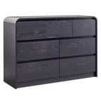 SinCiDo Commode Moderne à 7 Tiroirs, 120 cm de Large, avec Profil Courbé, Texture Naturelle pour Chambre à Coucher, Salon