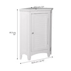 Teamson Home Glancy Meuble d'angle de salle de bain en bois avec porte persienne, blanc