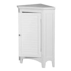 Teamson Home Glancy Meuble d'angle de salle de bain en bois avec porte persienne, blanc