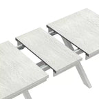 Ensemble de salle à manger extensible VECELO rustique 6 pièces, table en bois d'hévéa avec 4 chaises de salle à manger rembourrées sans accoudoirs et banc pour cuisine, gris