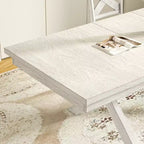 Ensemble de salle à manger extensible VECELO rustique 6 pièces, table en bois d'hévéa avec 4 chaises de salle à manger rembourrées sans accoudoirs et banc pour cuisine, gris