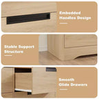 Commode à 4 tiroirs pour chambre à coucher, commode en bois naturel avec poignées encastrées, meuble de rangement en bois pour salon, chambre d'enfant, entrée